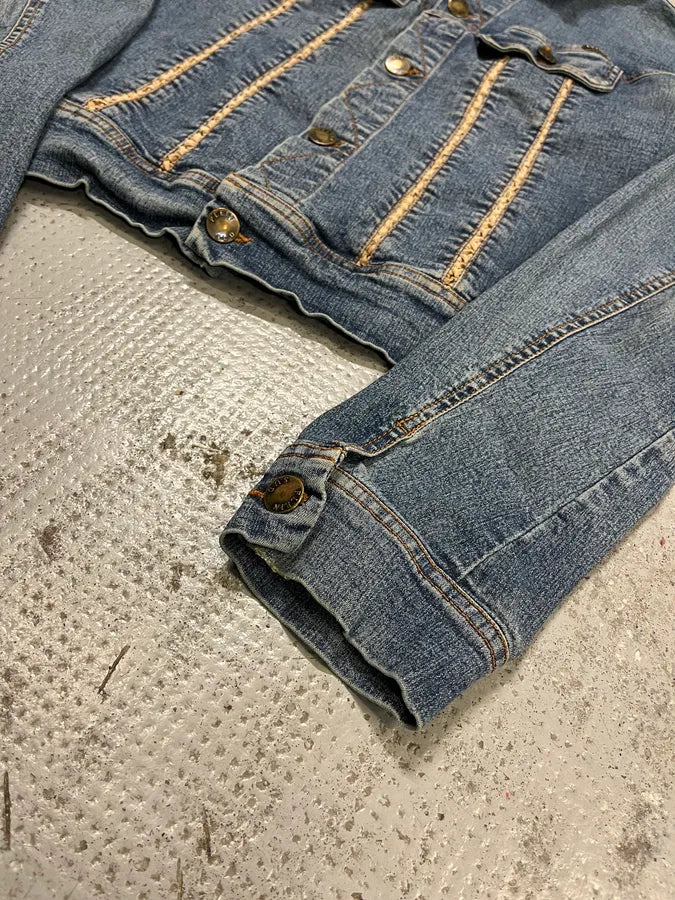 2000s Plein Sud Blue Denim Contrast Stitch Denim Jacket UoCGseX 5