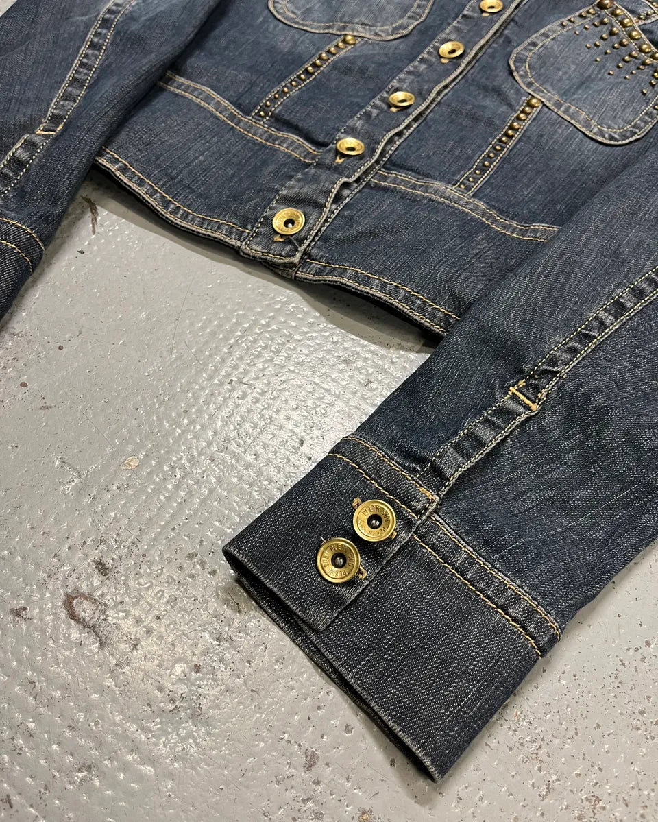 2000s Plein Sud Blue Denim Studded Denim Jacket STRSYek 5
