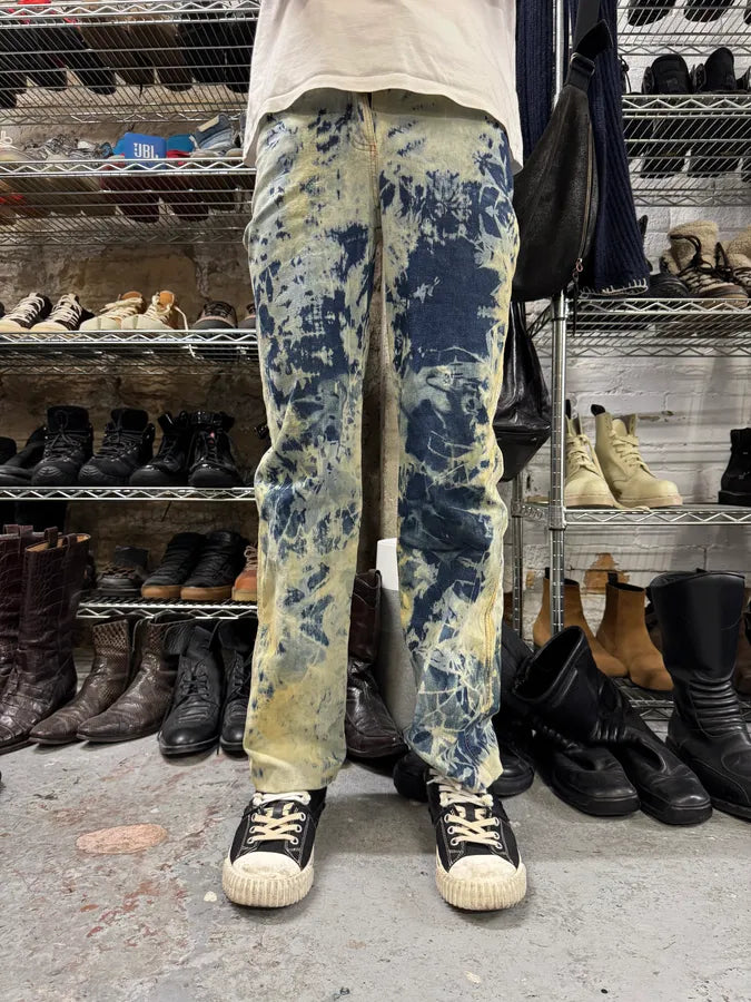 2000s Plein Sud Blue Psychedelic Denim Jeans (XS/S) oaahlSY 7