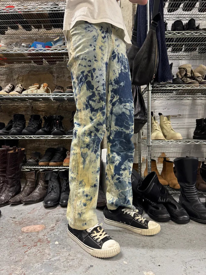 2000s Plein Sud Blue Psychedelic Denim Jeans (XS/S) oaahlSY 8