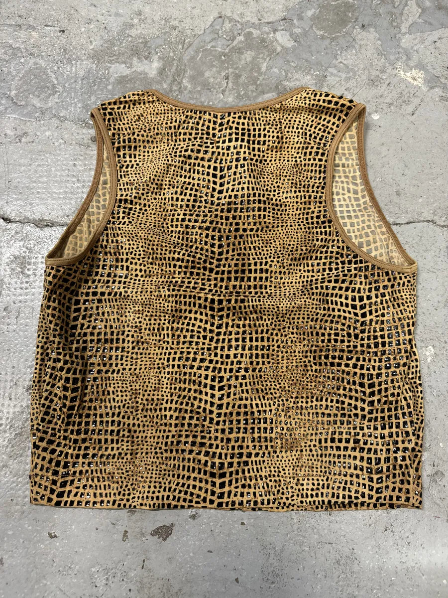 2000s Plein Sud Brown Eroded Top & Skirt Set (S) FBqLoeP 8