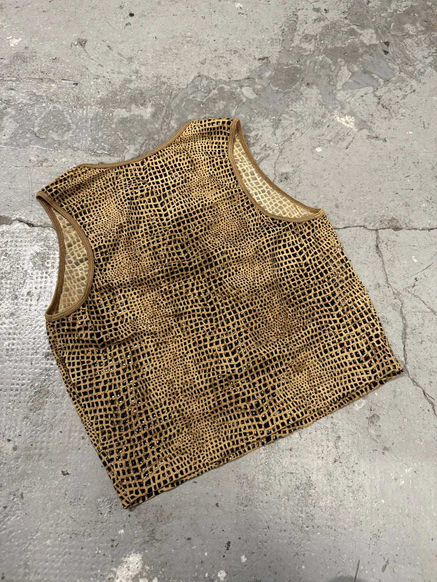 2000s Plein Sud Brown Eroded Top & Skirt Set (S) FBqLoeP 10