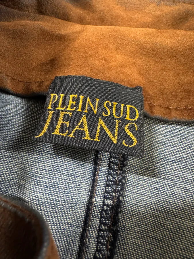 2000s Plein Sud Brown Eroded Waxed Effect Trench Jacket (M) CPFhTYj 6