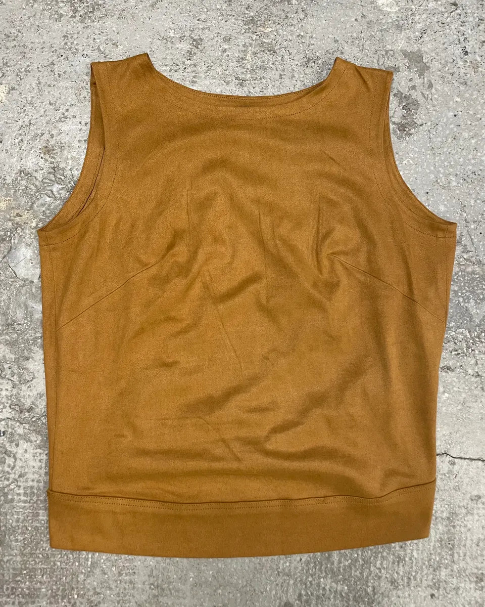 2000s Plein Sud Camel Fringe Tank Top (S) 1