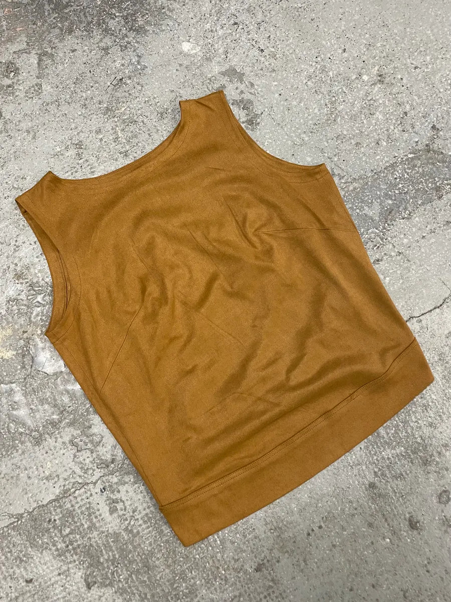 2000s Plein Sud Camel Fringe Tank Top (S) 2