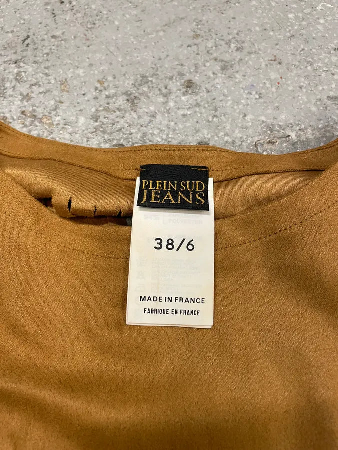 2000s Plein Sud Camel Fringe Tank Top (S) 4