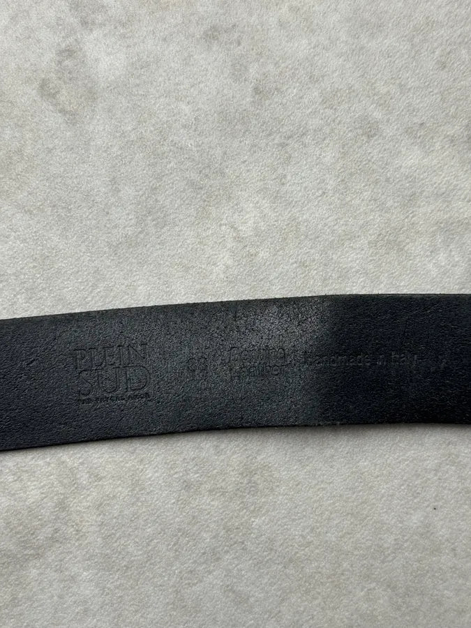 2000s Plein Sud Classic Black Leather Belt JLQgwXv 7