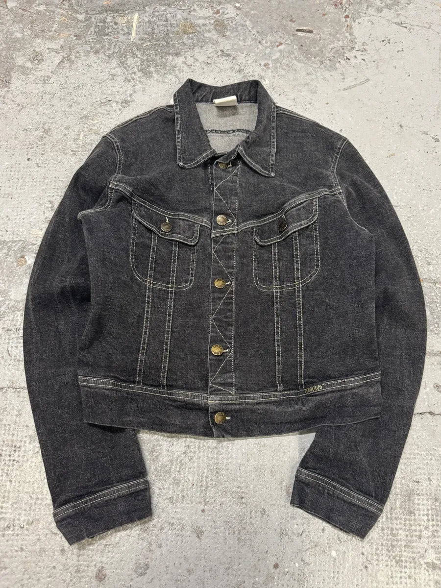 2000s Plein Sud Cropped Grey Denim Jacket IZOXkkP 2