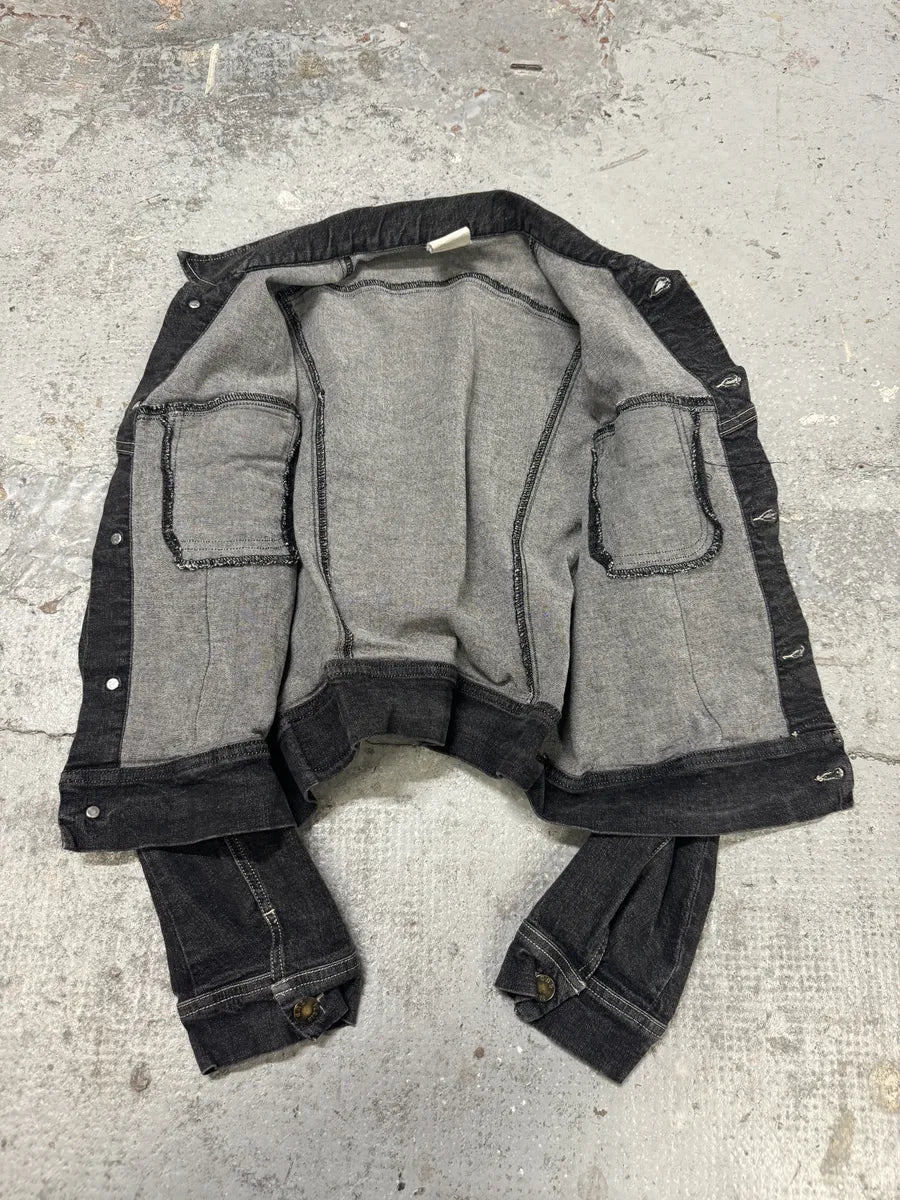 2000s Plein Sud Cropped Grey Denim Jacket IZOXkkP 3