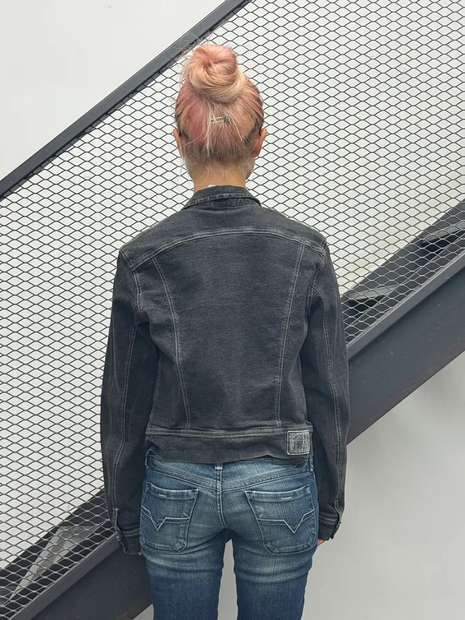 2000s Plein Sud Cropped Grey Denim Jacket IZOXkkP 1