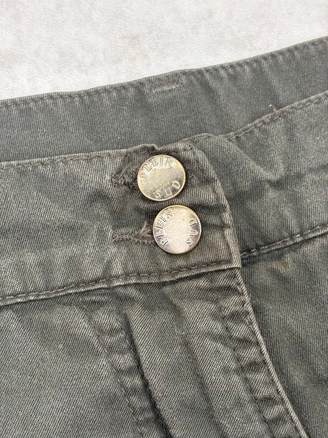 2000s Plein Sud Dark Olive Cargo Short Pants yJtaKGY 8