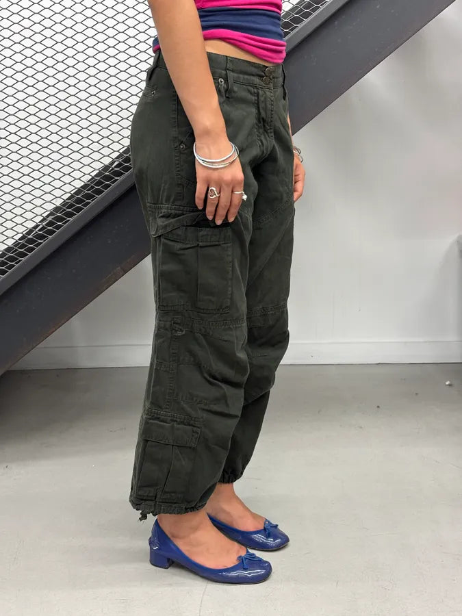 2000s Plein Sud Dark Olive Cargo Short Pants yJtaKGY 1