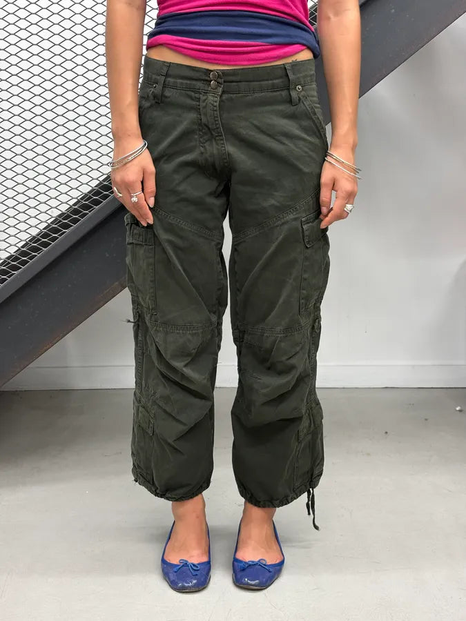 2000s Plein Sud Dark Olive Cargo Short Pants yJtaKGY 0