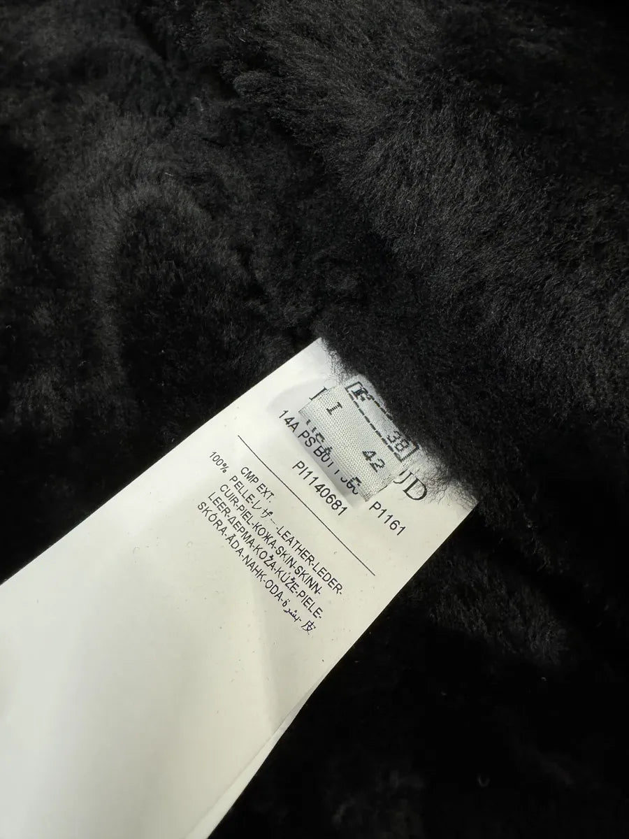 2000s Plein Sud Faycal Amor Black Shearling Leather Asymmetrical Jacket mEUmHTg 7