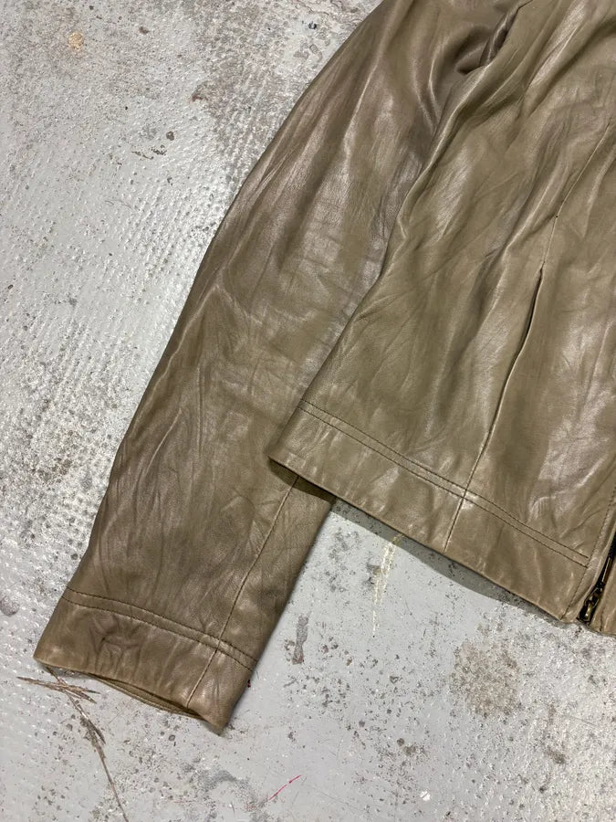 2000s Plein Sud Grey Raw Pure Leather Jacket pXWyTUA 5