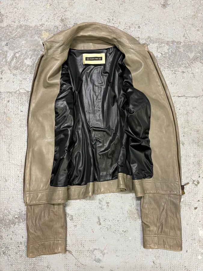 2000s Plein Sud Grey Raw Pure Leather Jacket pXWyTUA 7