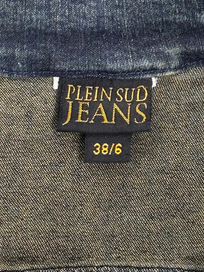 2000s Plein Sud Hybrid Denim & Leather Jacket WLdYvle 10