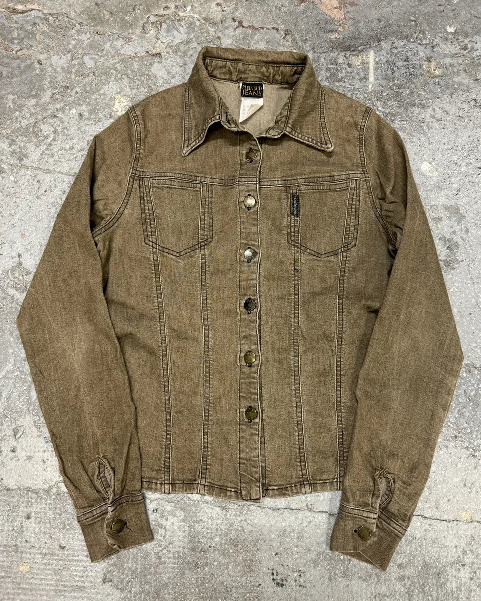 2000s Plein Sud Kaki Denim Shirt (S) 2