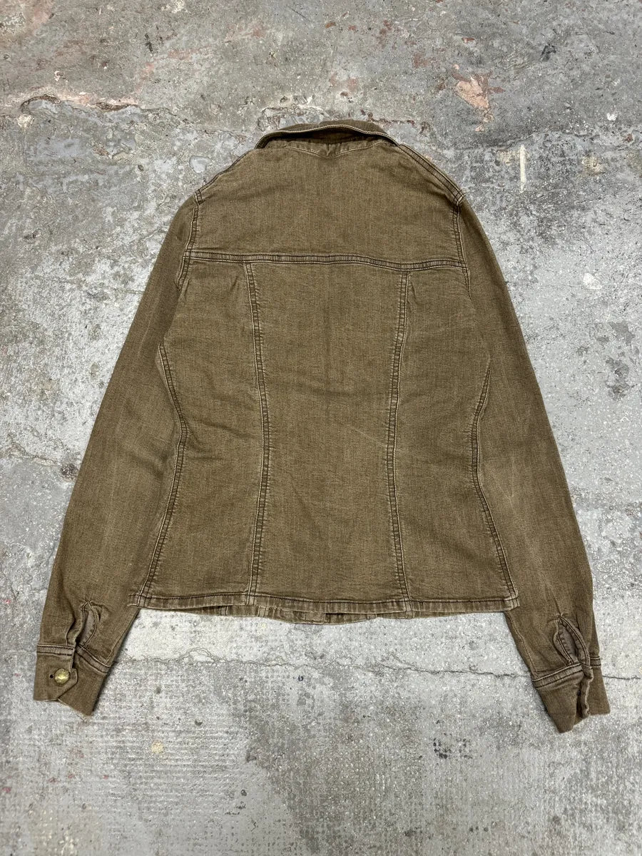 2000s Plein Sud Kaki Denim Shirt (S) 8
