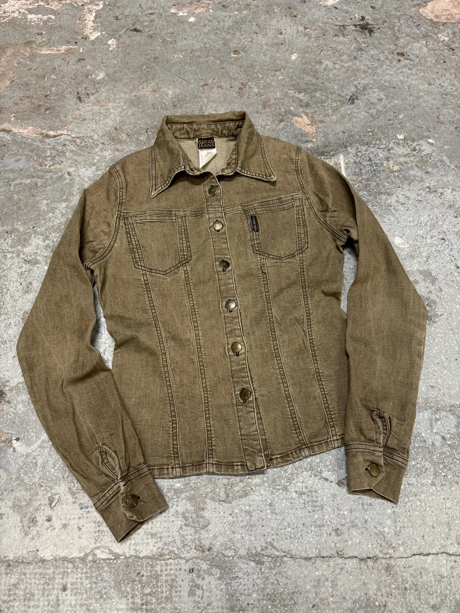 2000s Plein Sud Kaki Denim Shirt (S) 3