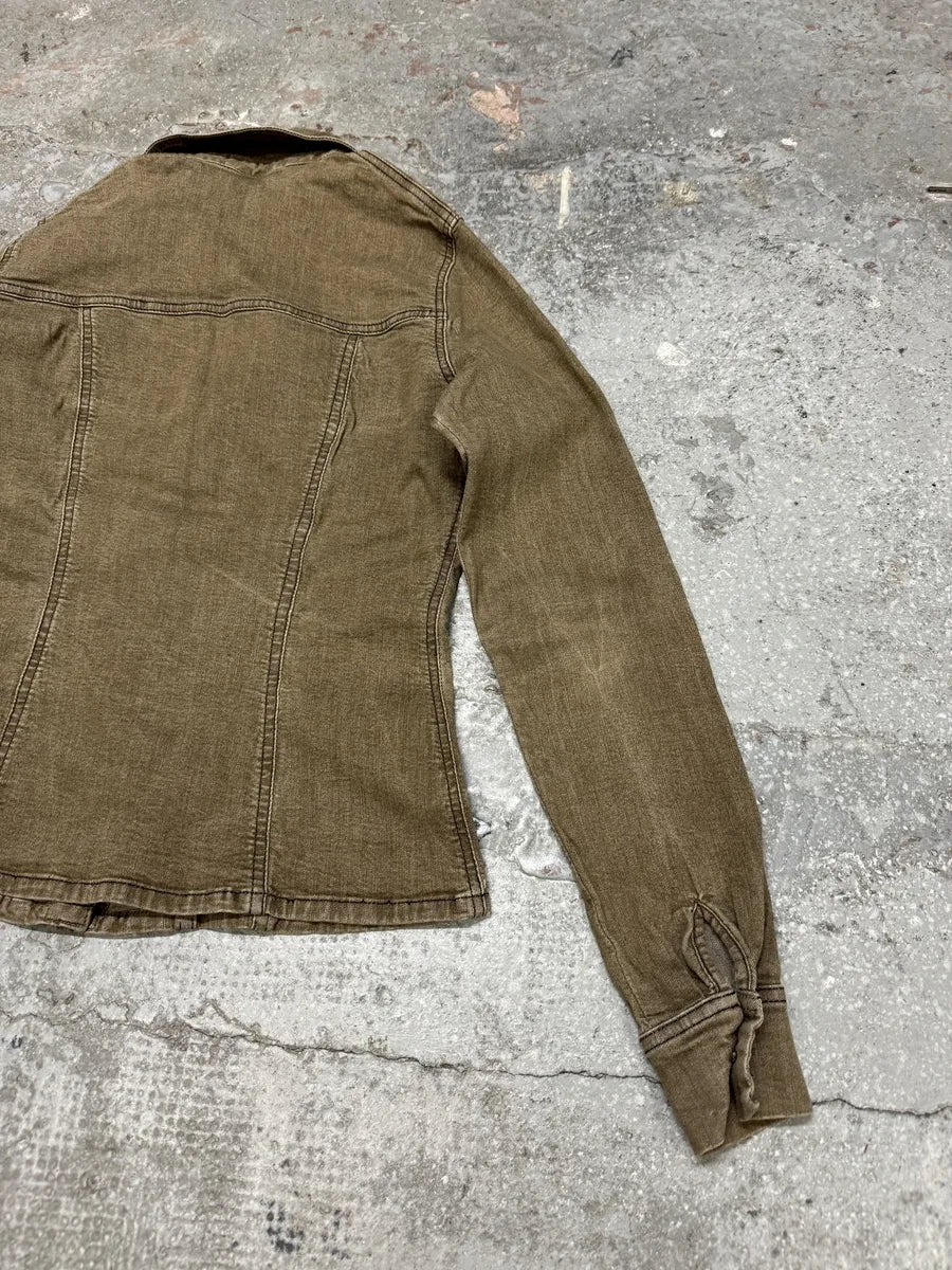 2000s Plein Sud Kaki Denim Shirt (S) 7