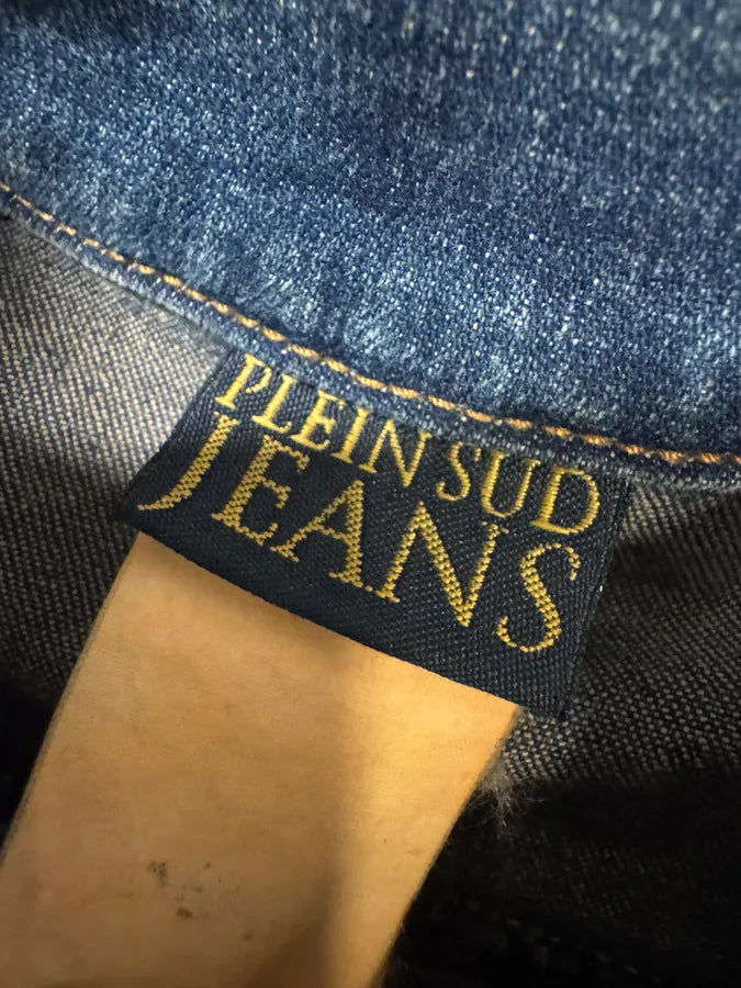 2000s Plein Sud Laced Raw Denim Cropped Jacket EkkxrQk 7