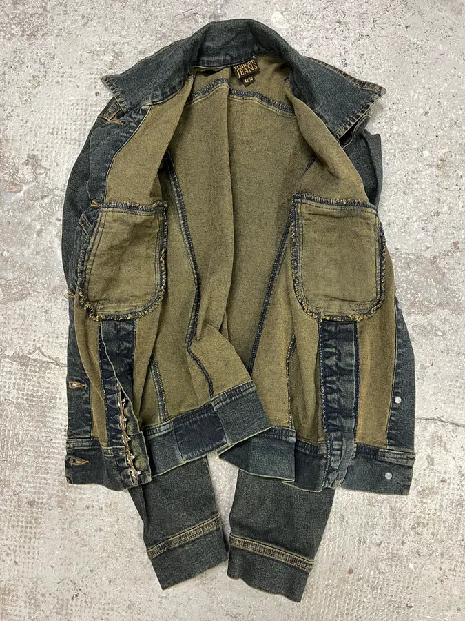 2000s Plein Sud Laced Raw Denim Jacket (S/M) yjwJVCv 3