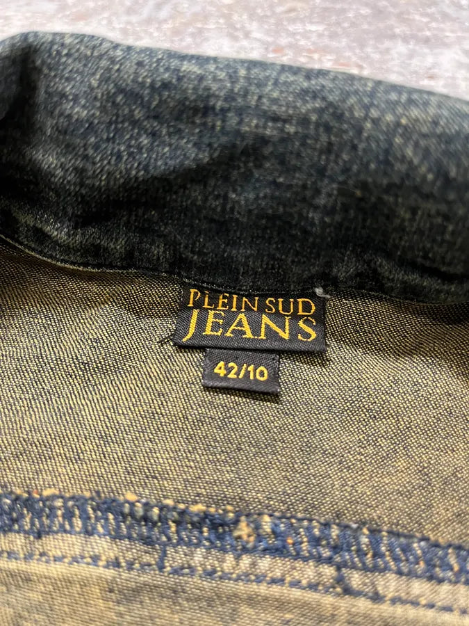 2000s Plein Sud Laced Raw Denim Jacket (S/M) yjwJVCv 7