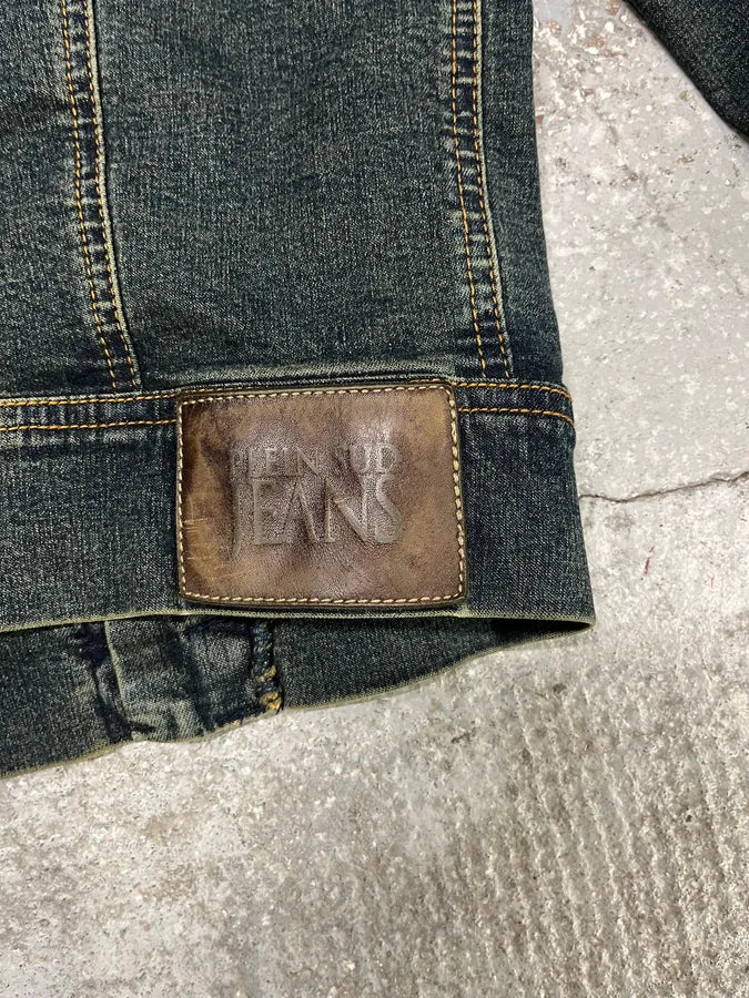 2000s Plein Sud Laced Raw Denim Jacket (S/M) yjwJVCv 8