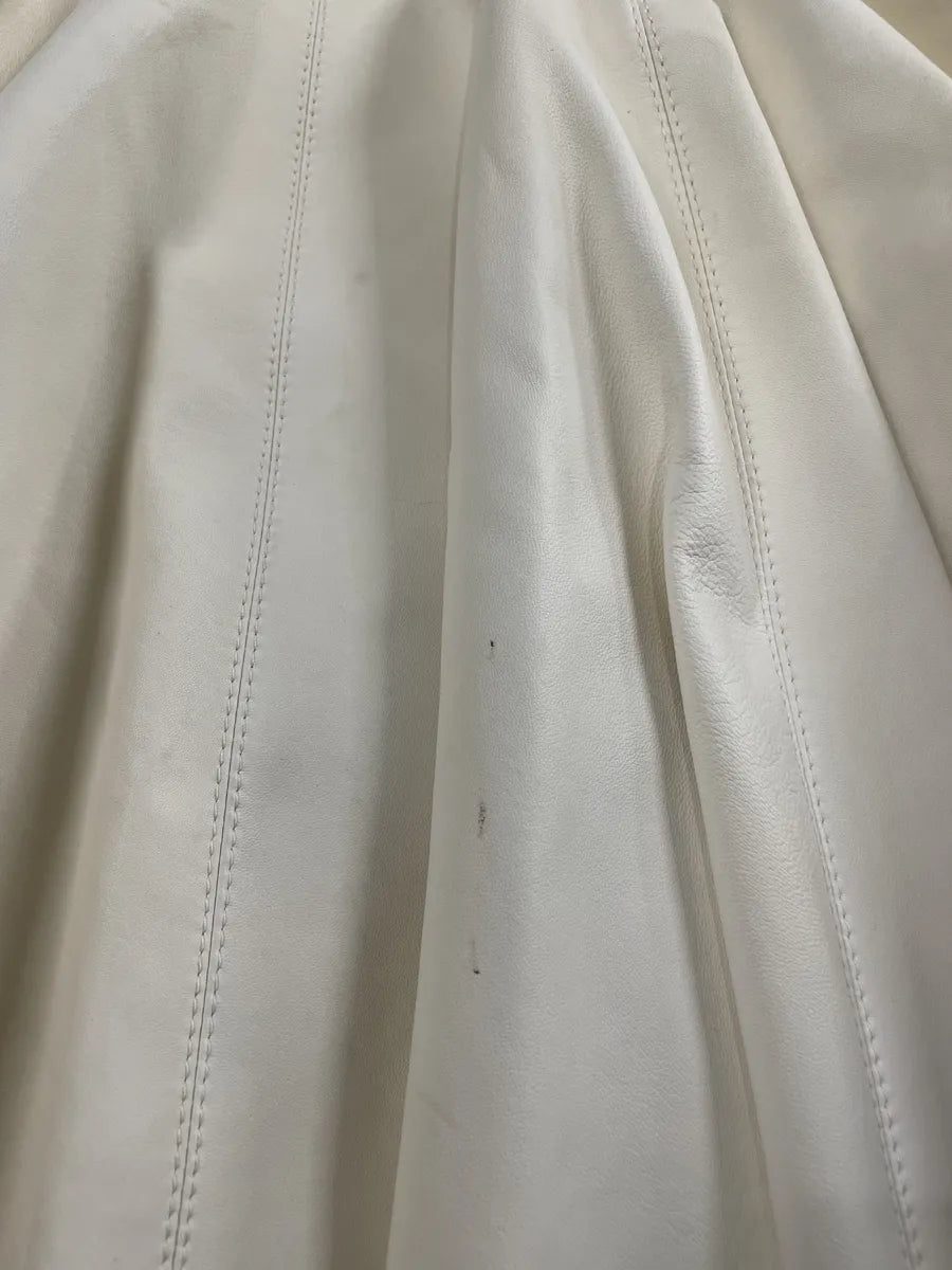 2000s Plein Sud Leather Creme Front Zip Dress  fiXjMCr 10