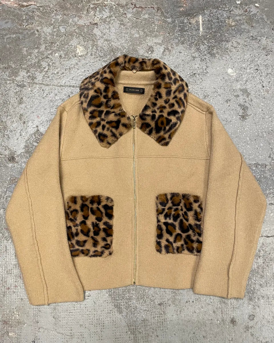 2000s Plein Sud Leopard Collar Beige Jacket wCzqnqk 0