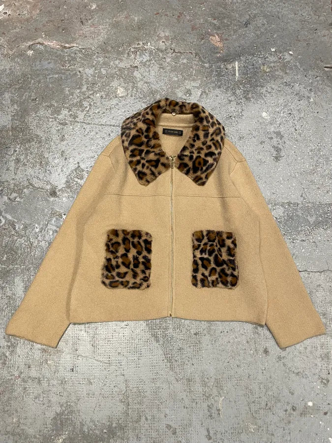 2000s Plein Sud Leopard Collar Beige Jacket wCzqnqk 6