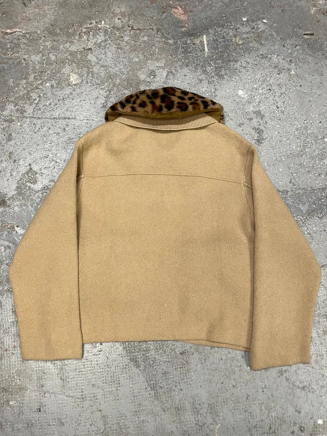 2000s Plein Sud Leopard Collar Beige Jacket wCzqnqk 1