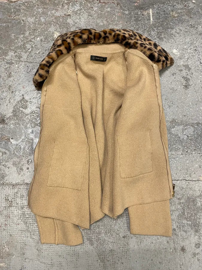 2000s Plein Sud Leopard Collar Beige Jacket wCzqnqk 7
