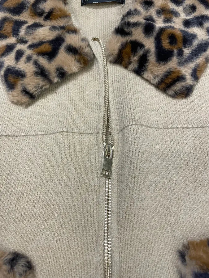 2000s Plein Sud Leopard Collar Beige Jacket wCzqnqk 8