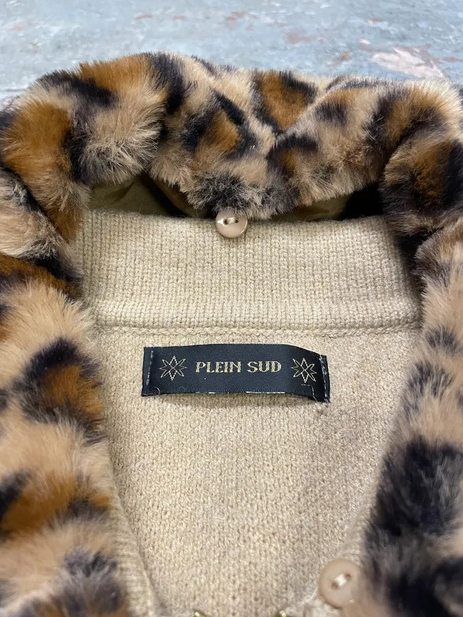 2000s Plein Sud Leopard Collar Beige Jacket wCzqnqk 10