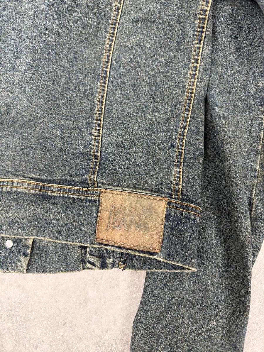 2000s Plein Sud Metal Hook Laced Raw Denim Jacket Sztdxpv 8
