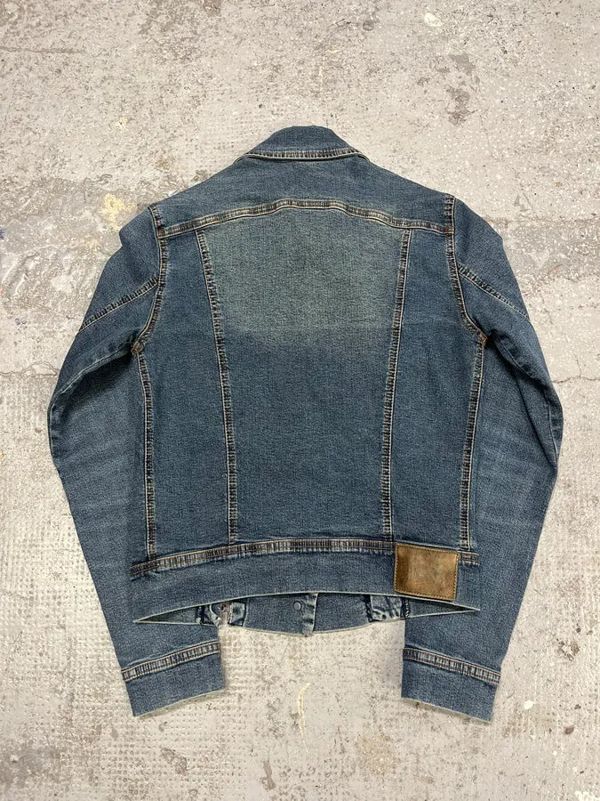 2000s Plein Sud Metal Laced Raw Denim Jacket (S) GWNQGjR 4