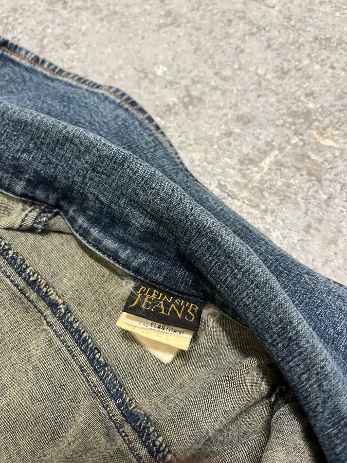 2000s Plein Sud Metal Laced Raw Denim Jacket (S) GWNQGjR 13