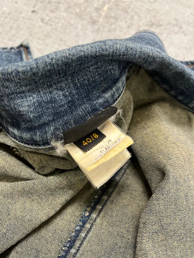 2000s Plein Sud Metal Laced Raw Denim Jacket (S) GWNQGjR 14