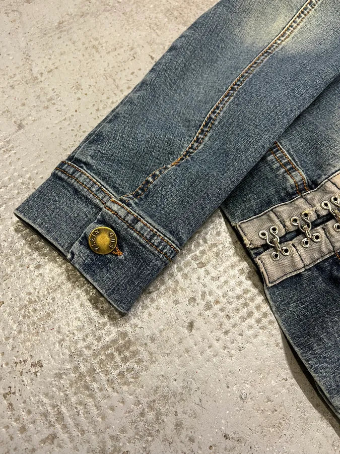 2000s Plein Sud Metal Laced Raw Denim Jacket (S) GWNQGjR 8