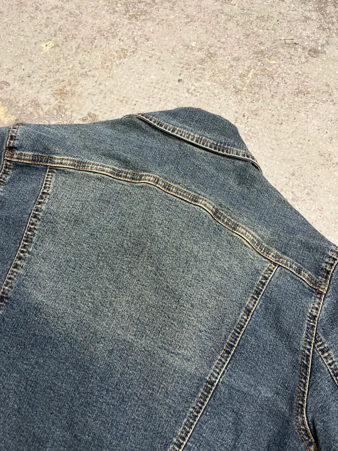 2000s Plein Sud Metal Laced Raw Denim Jacket (S) GWNQGjR 11