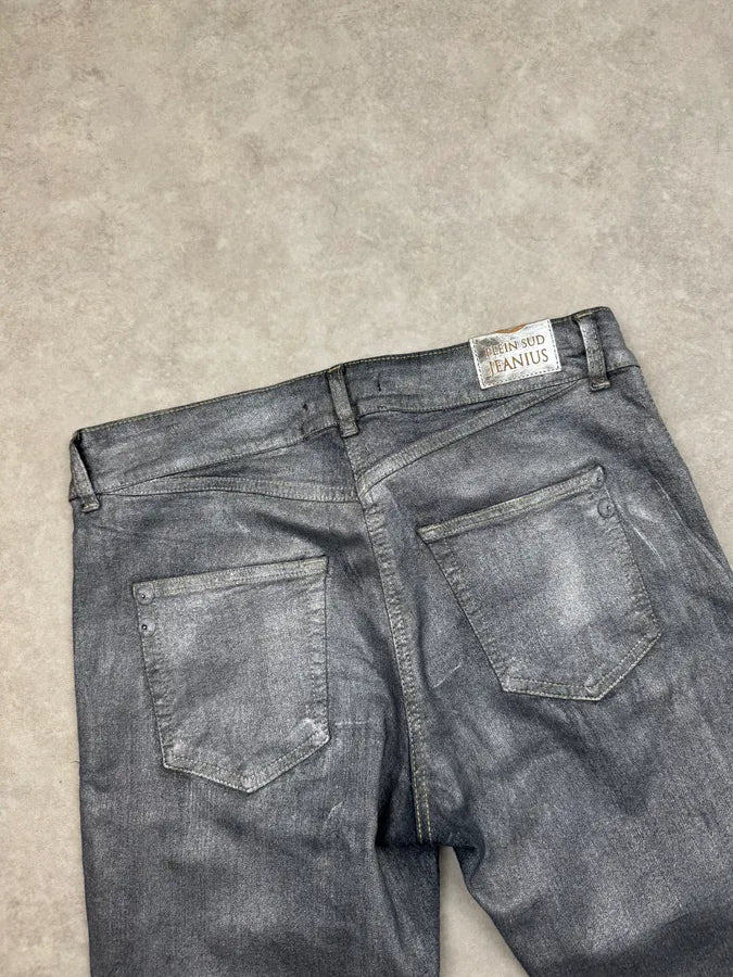 2000s Plein Sud Metallic Silver Skinny Denim Jeans aIPDkqF 7