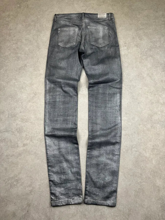 2000s Plein Sud Metallic Silver Skinny Denim Jeans aIPDkqF 6