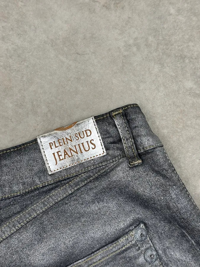 2000s Plein Sud Metallic Silver Skinny Denim Jeans aIPDkqF 8