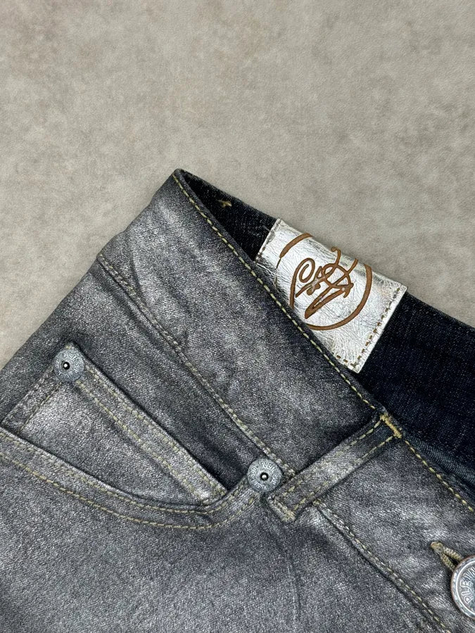 2000s Plein Sud Metallic Silver Skinny Denim Jeans aIPDkqF 9
