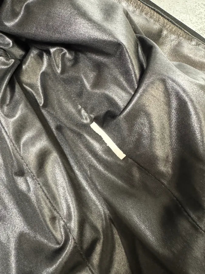 2000s Plein Sud Natural Fur Black Leather Jacket (XS) 10