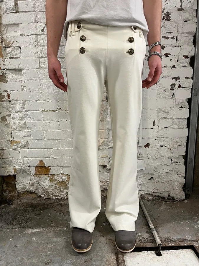 2000s Plein Sud Officer Cream Milano Double-Breasted Pants ZEZjRPh 1