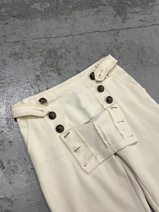 2000s Plein Sud Officer Cream Milano Double-Breasted Pants ZEZjRPh 8