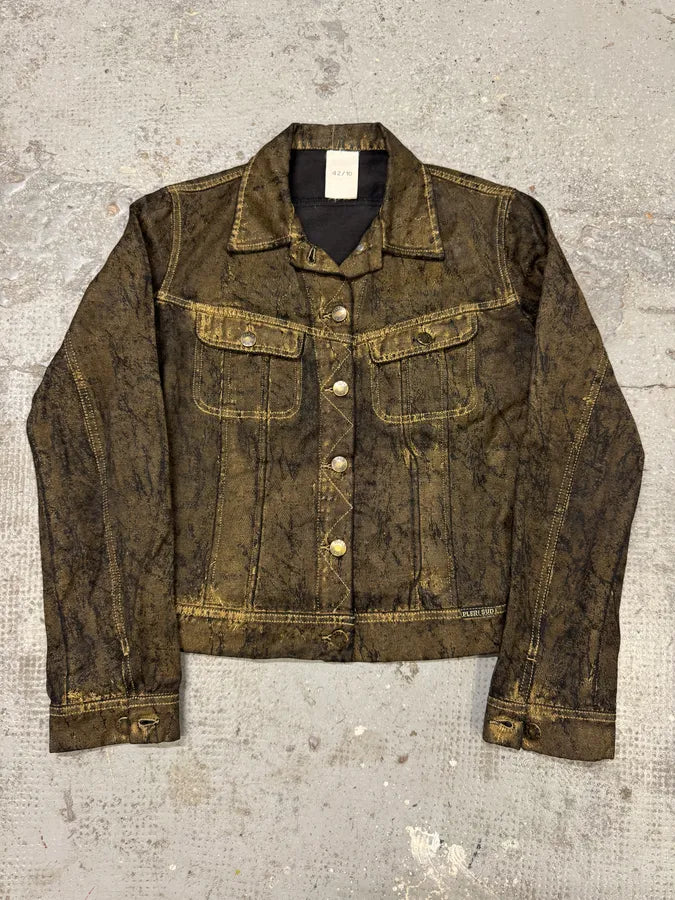 2000s Plein Sud Olive Painted Effect Eroded Jacket yIVnoPY 0